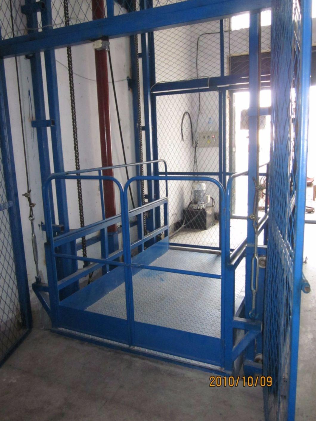 Lead Rail Hydralic Warehouse Cargo Lift