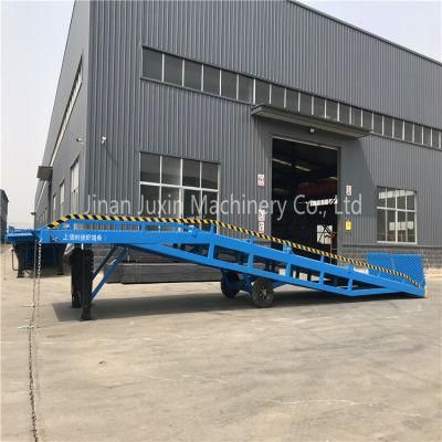 10 Tons Mobile Hydraulic Dock Ramp Container Loading Unloading Platform with Supporting Legs Two Wheels