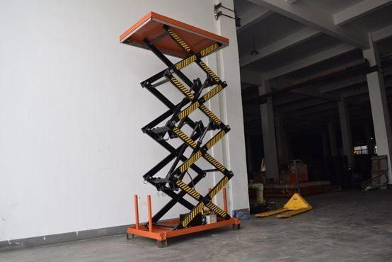 1-4m Vertical Height Semi Electric Industrial Four Scissor Lift Table