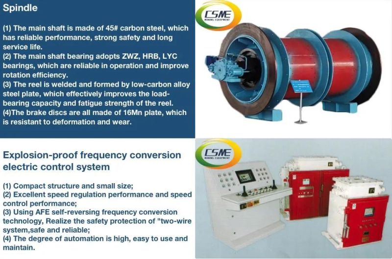 Single-Drum Winch with Lifting Height of 500m for Metal Mine