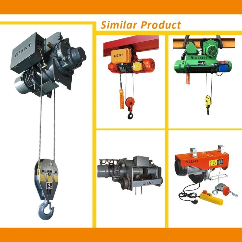 500-1000kgs Mini Electric Trolley Hoist Wire Rope Hoist with Electric Trolley with Single/Double Hook (HGST)