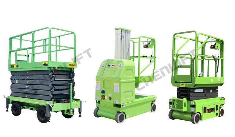 4 Meters Manual Pushing Single Mast Aerial Work Platform Vertical Lift with CE