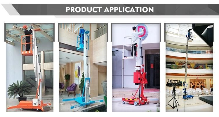 Hydraulic Lift Platform Vertical Single Mast Lifts for One Person