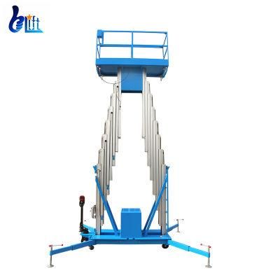 6 M-12 M Platform Height Electric Driving Dual Mast Aluminum Alloy Tower Lifter