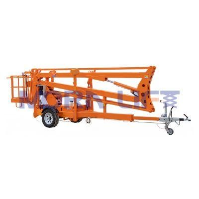Factory Price Hydraulic 10m Morn China Trailed Articulated 16m Trailer Track Boom Lift