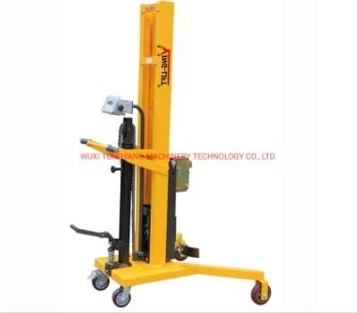 Best Selling 450kg V-Shaped Pedaled Hydraulic Drum Transporters with Scale Dtf450c-1