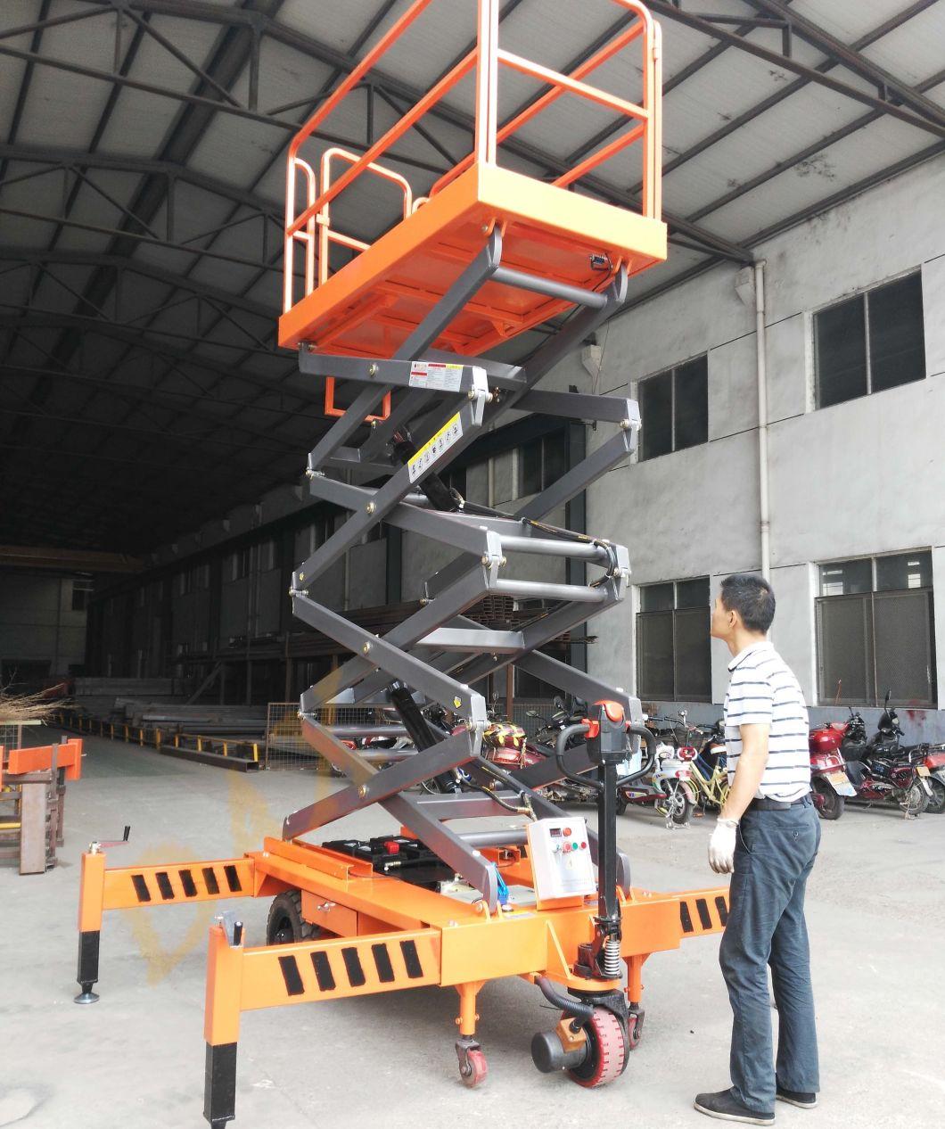 China Daxlifter Brand 6m-18m 500kg Manual Mobile Electric Scissor Lift