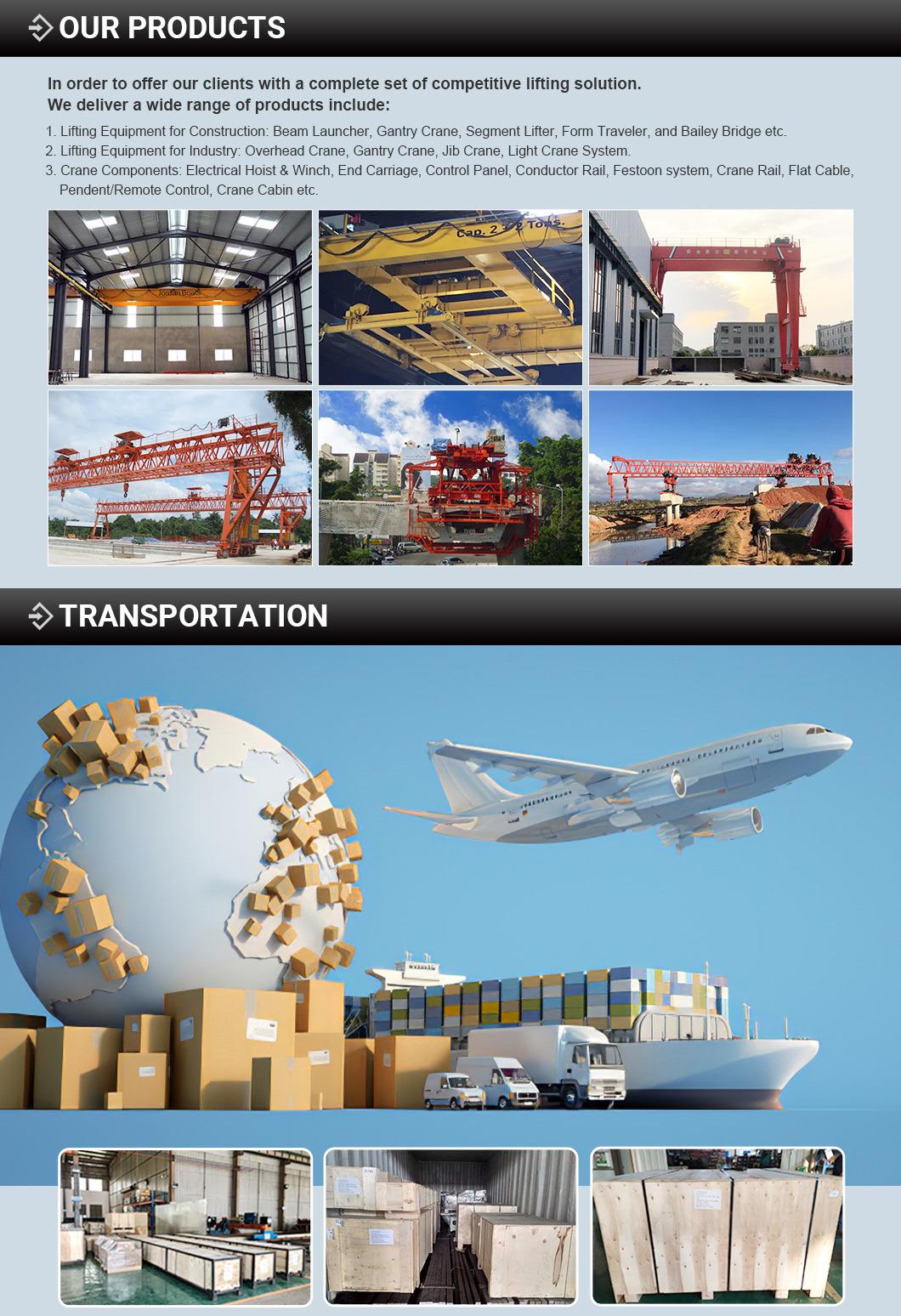 Monorail Double Girder Overhead Automobile Cranes with Power-off Protection