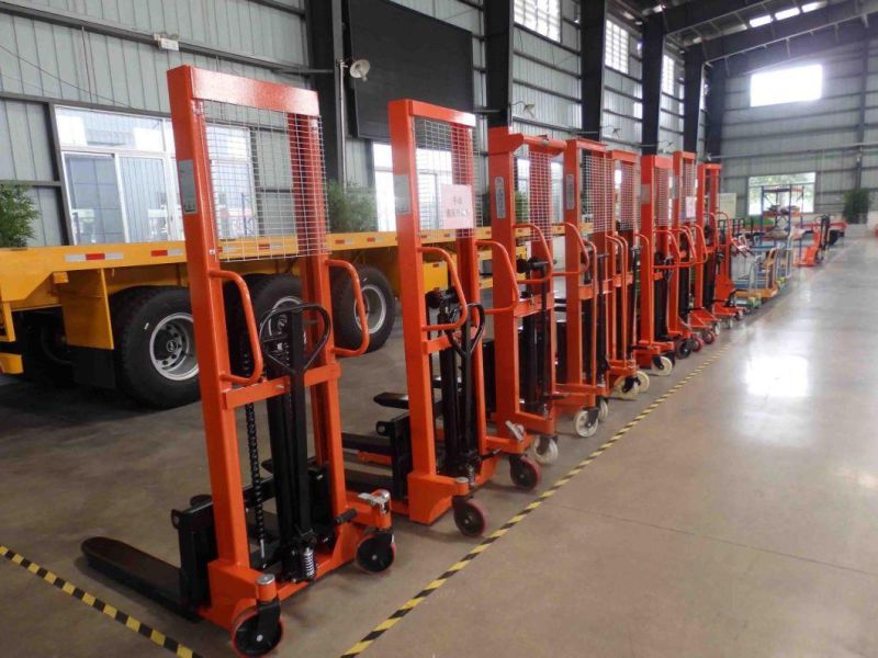 1000kg 1500kg Wide Leg Manual Hydraulic Hand Pallet Fork Lifter Stacker