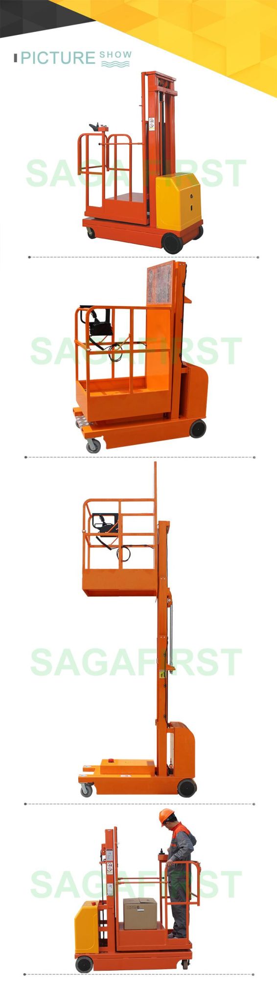 Customise Warehouse Full Electric Self Propelled Order Picker Lift