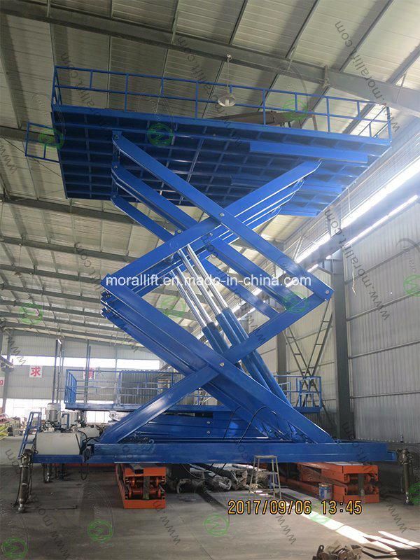 Heavy loading scissor type hydraulic scissor lift