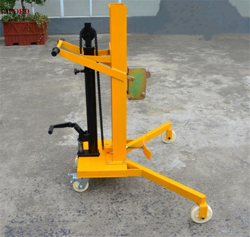 China Factory 450kg Hydraulic Drum Carrier Stacker Manual Drum Lifter