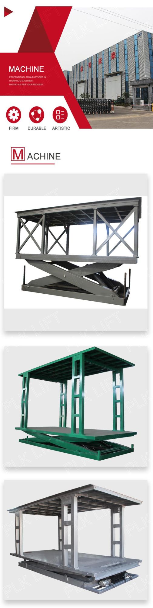 Pit Installation Model Scissor Car Parking Lift