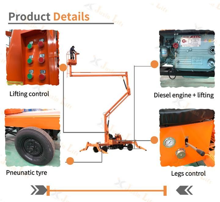 4-16m 200kg China Hot Sale Low Price Articulating Mobile Hydraulic Boom Lift with Ce ISO Certification