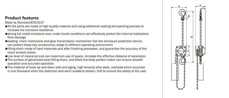 Stage Chain Hoist Lifting Machine Manual Hoist De-2t