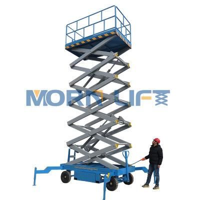 Morn Electric Manual Mobile Scissor Lift Platform with Ce Height to 8m Capacity to 500kg