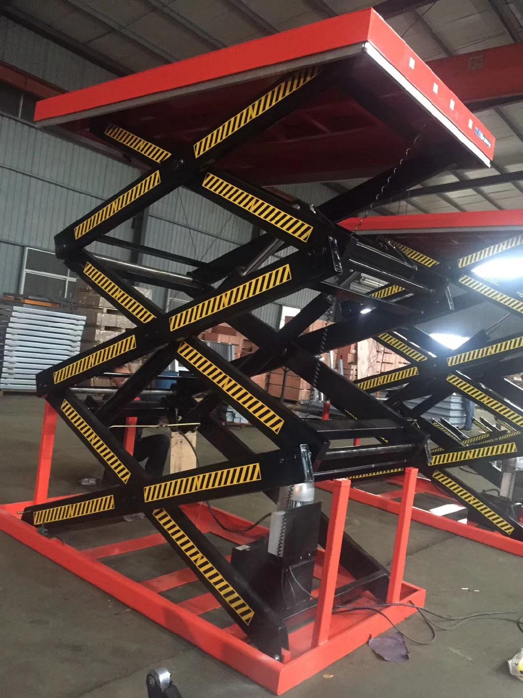 1t-2t Load Vertical Rising Cargos Three Scissor Lift Platform