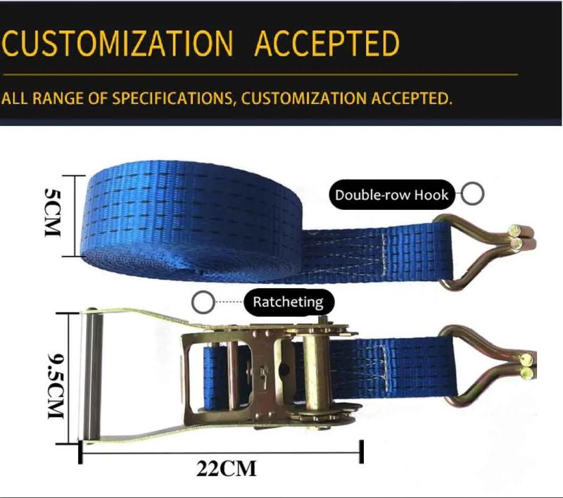 50mm 5tons Lashing Strap Belt Polyester Ratchet Tie Down