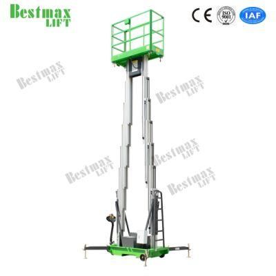 14m Double Mast Aluminum Vertical Lift with Tilting Function