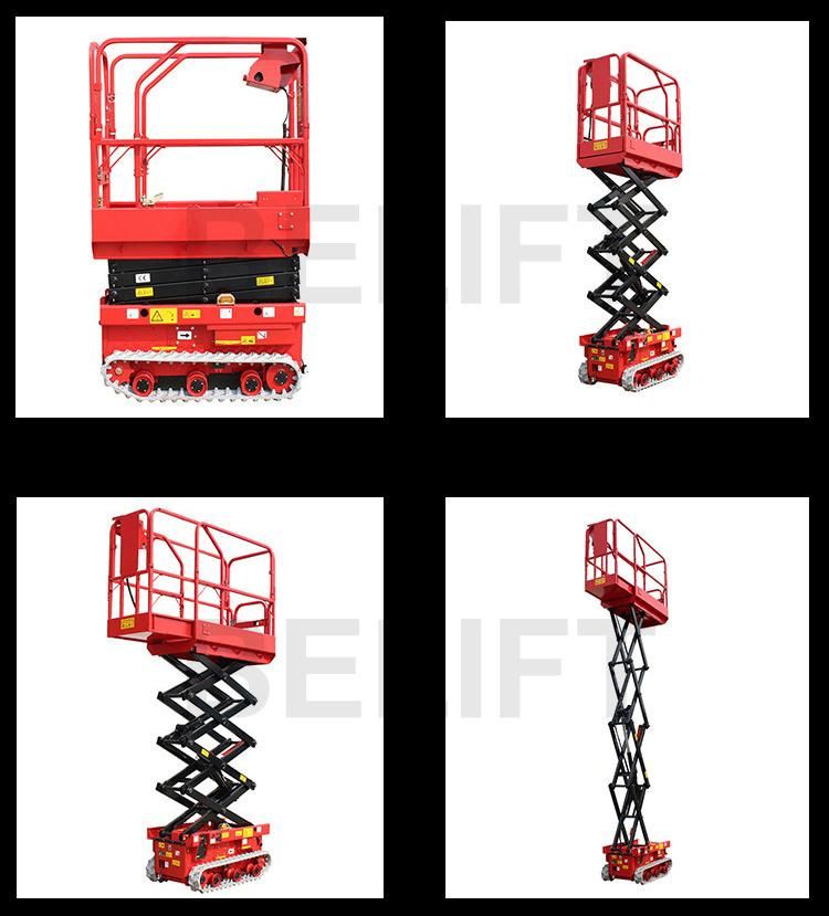 Outdoor 8m Electric Track Lift Machine Hydraulic Aerial Scissor Lift Platform
