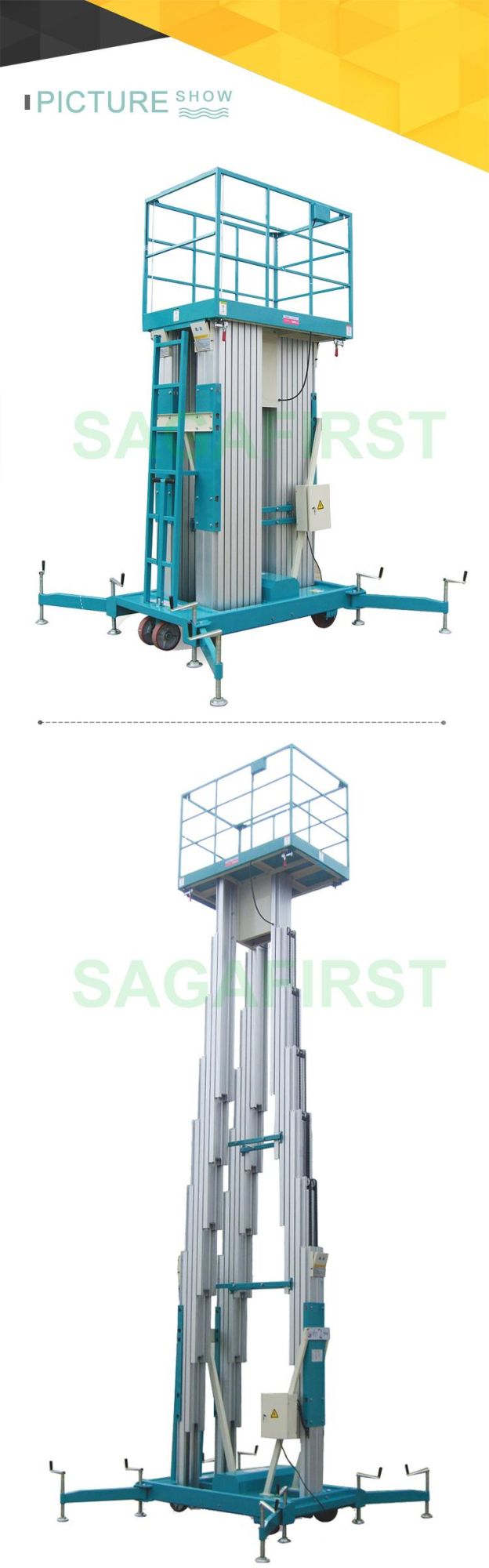 Sagafirst 6-24m Portable Industrial Residential Aluminum Mast Lift