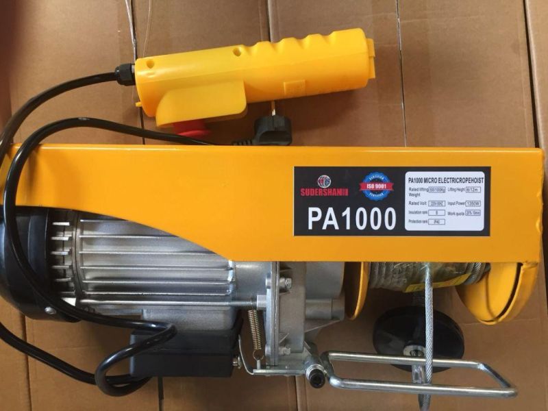 China Hot Sell PA 1000kg Mini Electric Hoist Winch