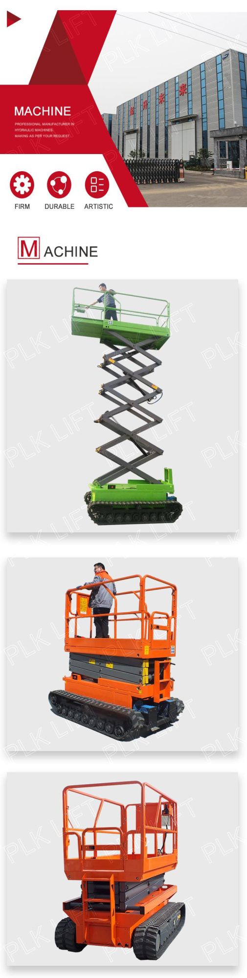 Battery Scissor Lift Track Crawler Belt Access Lift