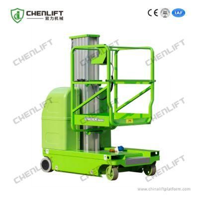 CE Certified Double Mast 7.5m Platform Height Self Propelled Vertical Lift with Small Wheels