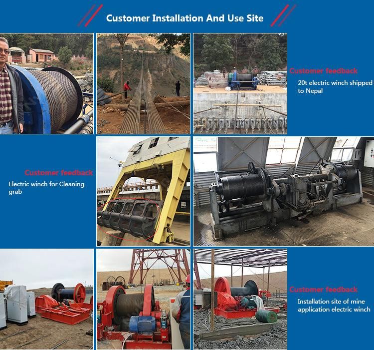 Customized Variable Speed Winch 8ton Cable Pulling Hydraulic Winch with Wire Rope