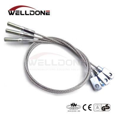 3mm 316 Multipurpose Crane Shackle Stainless Steel Wire Rope Assy with U Bolt Screw