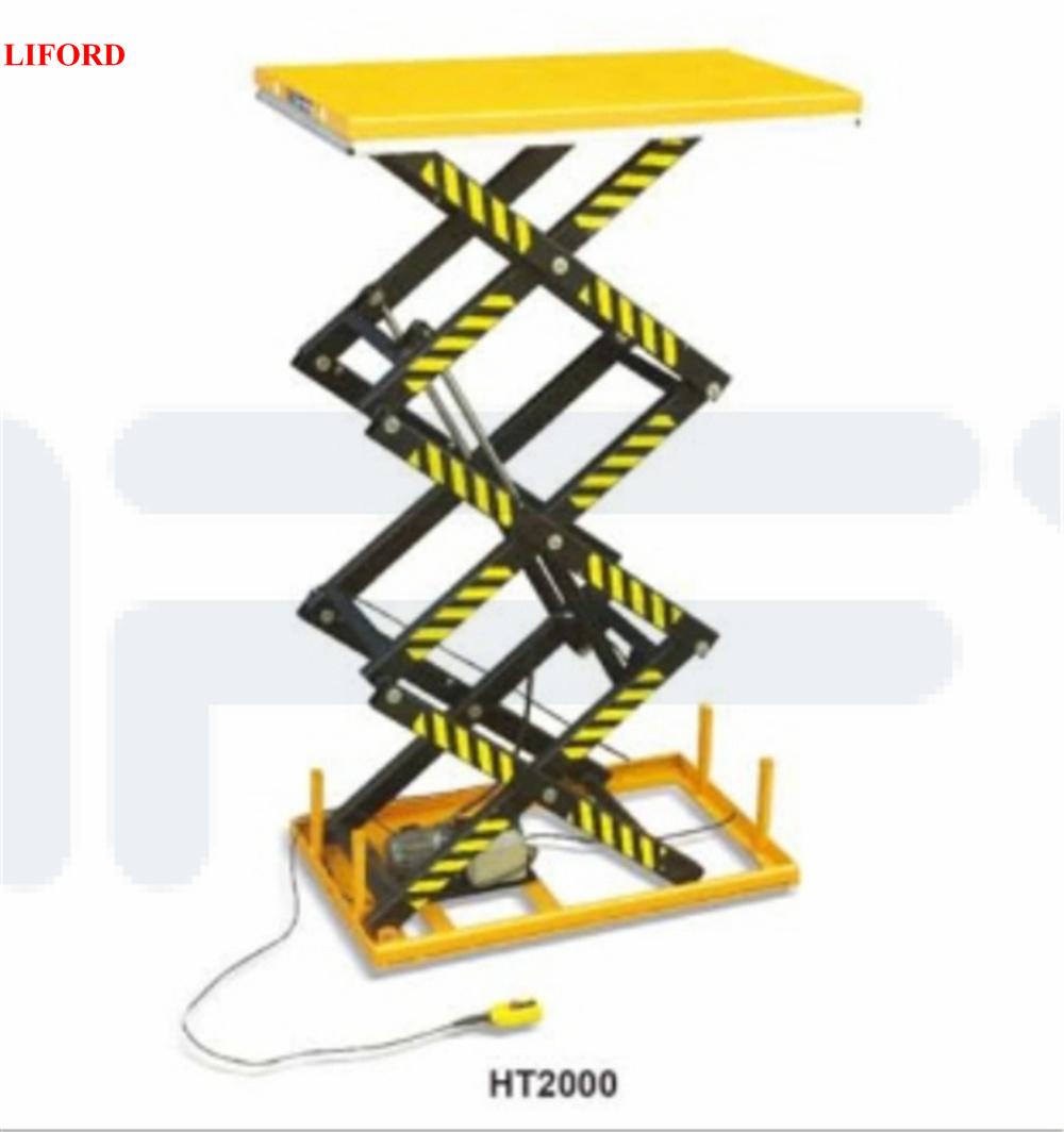 China Manufacturer 1 Ton Fixed Type Triple Scissor Lift Table Ht1000