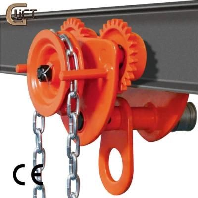 CE Approved Beam Lifting Manual Geared Monorail Trolley for Hoist 1t/2t/5t/10t China Manufactory (GCL-E)
