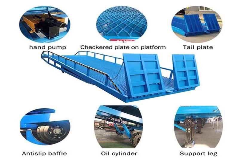 6t, 8t, 10t, 12t, 15t Container Adjustable Mobile Loading Yard Ramp Dock Ramps
