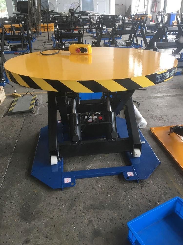 Heavy Duty Rotatable Round Lift Table Pallet Wrapper
