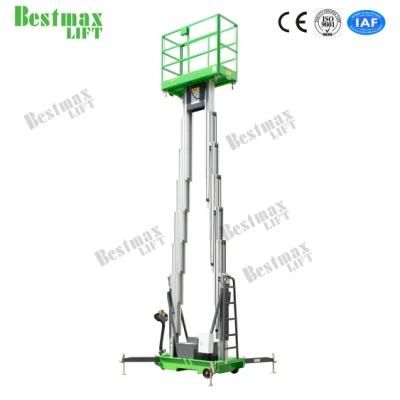 6m Aluminum Alloy Aerial Work Platform Double Mast Vertical Lift
