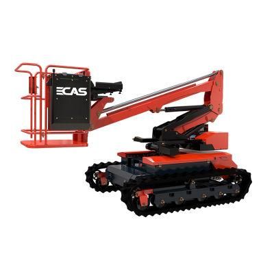 Ecas-100h Desktop Electric Aerial Work Vehicle Agricultural Tracked Transport Scissors Vehicle Boom Lift for Orchard Picking Fruit