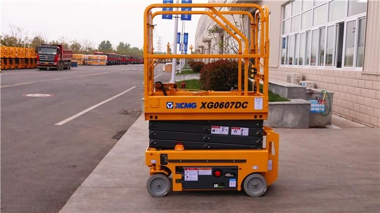 XCMG Brand Small Electric Ladder Lifting Platform Xg0607DC 6m Mobile Aluminum Scissor Lift Working Platform Price