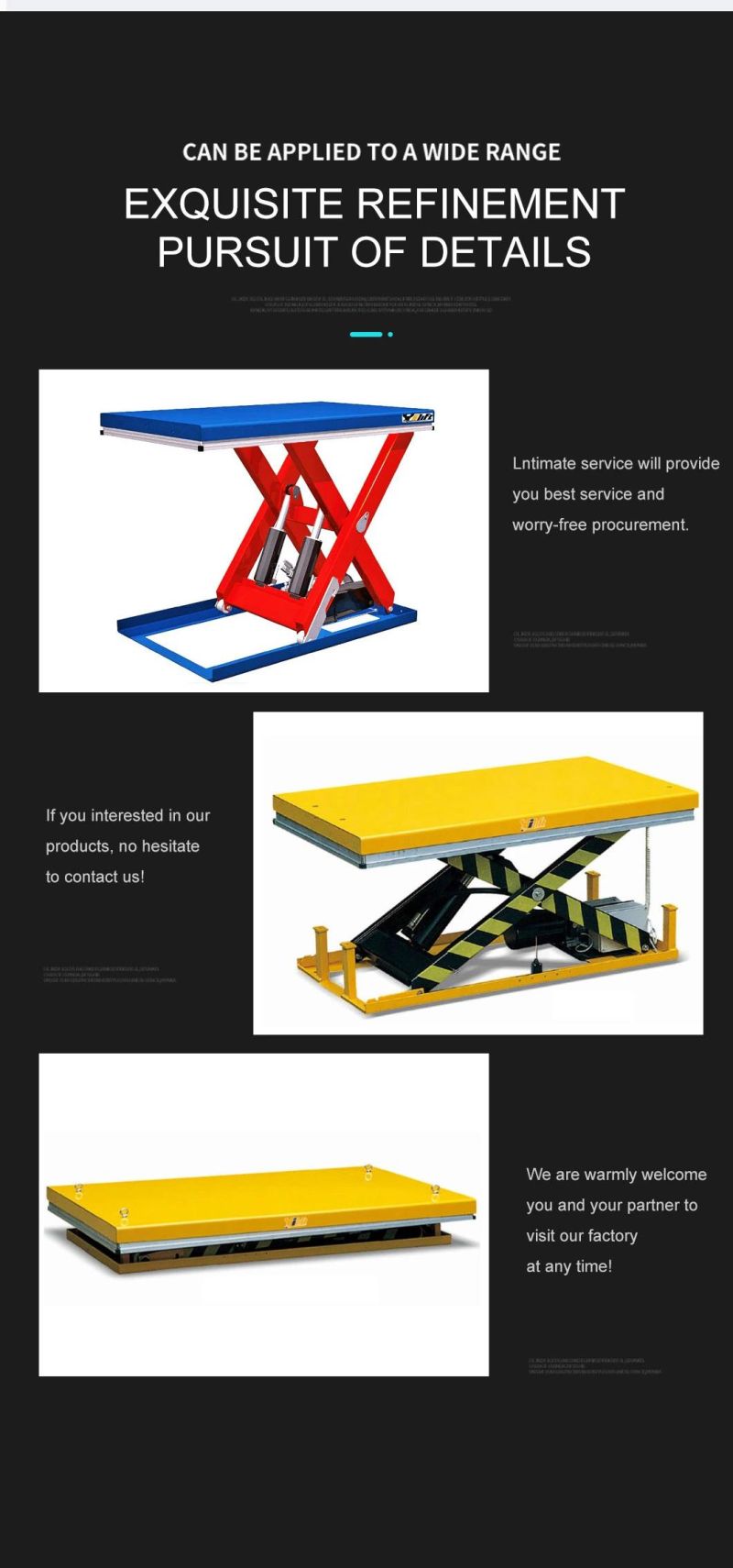 Hw Series Hydraulic Stationary Electric Scissor Lift with High Lifting Height 1000 Kg