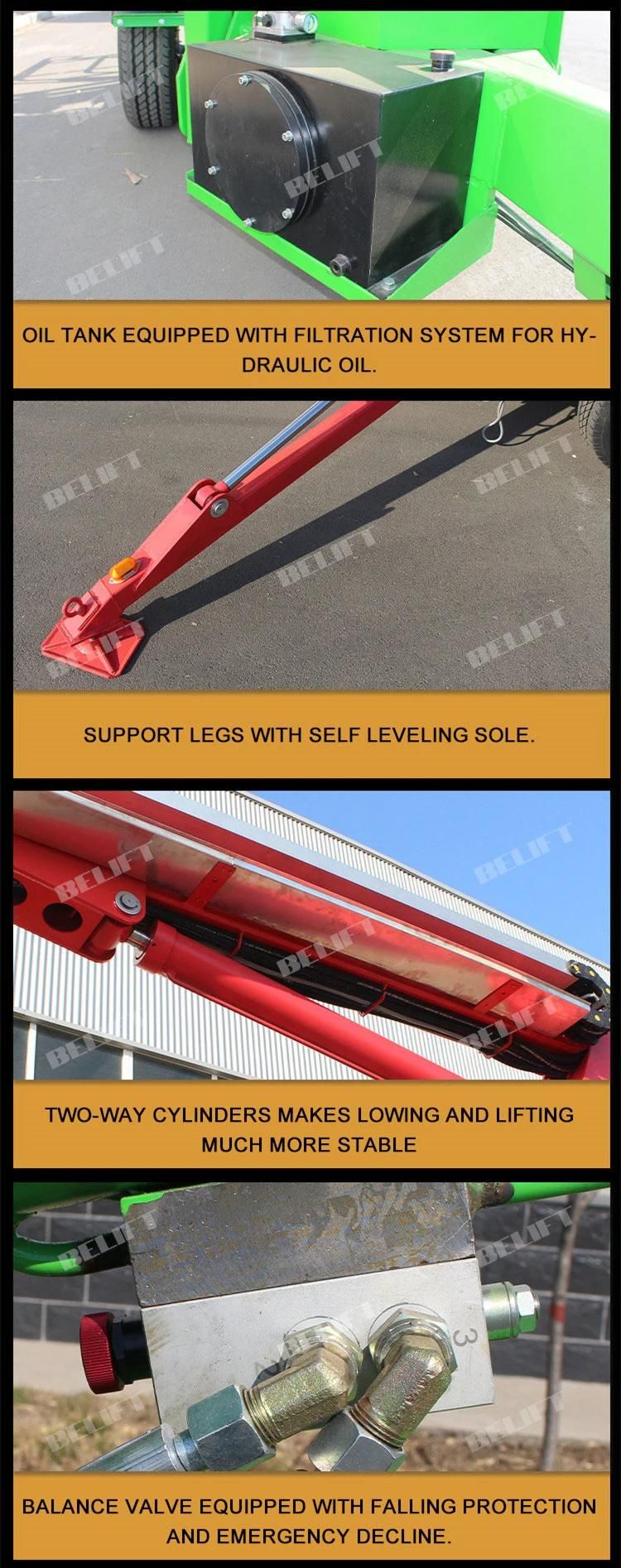Hot Sale 10m Towable Articualted Trailer Boom Lift for Sale