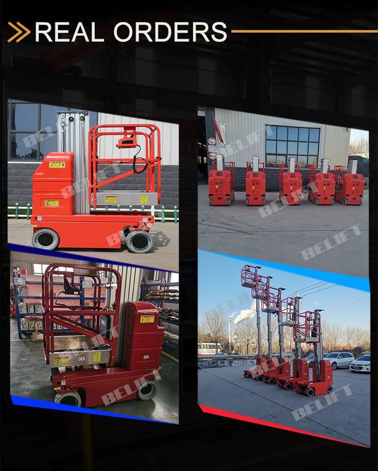 Workshop Depot Storehouse Self Propelled Vertical Single Mast Lift Manufacturer