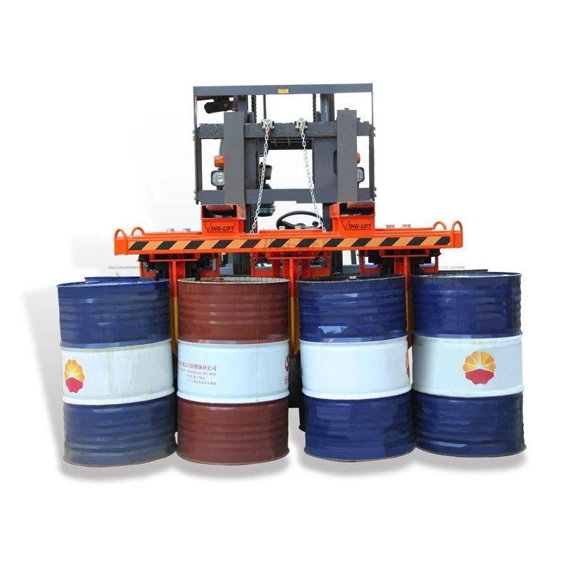 Yl8 Forklift and Crane Use Eight Barrels Clamp for Transporting and Stacking Drums Load Capacity 500kgx8