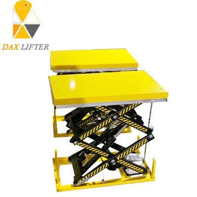 CE Certified Labor-Saving Warehouse Cargo Double Scissor Lift Table