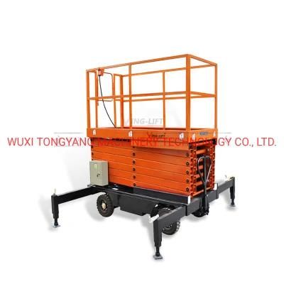 7.5 Meters Heavy Duty Electric Mobile Scissor Lift Aerial Working Platform with Motorized Device