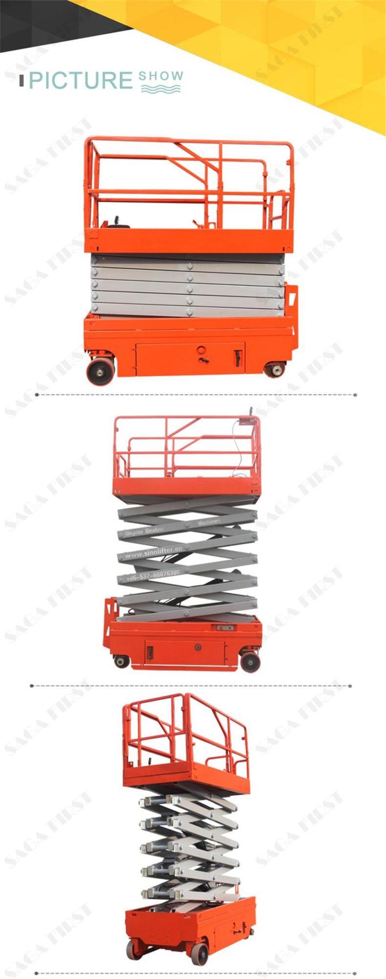 3m 3.9m Mini Small Electric Hydraulic Mobile Scissor Lift