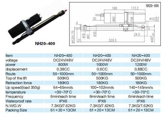 Lifting Platform Push Rod Lifting Device DC Hydraulic Push Rod Micro DC Hydraulic Push Rod