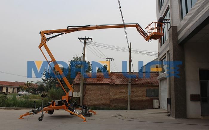 Morn 14m China Manufacturer Towed Boom Hydraulic Mobile Man Lift