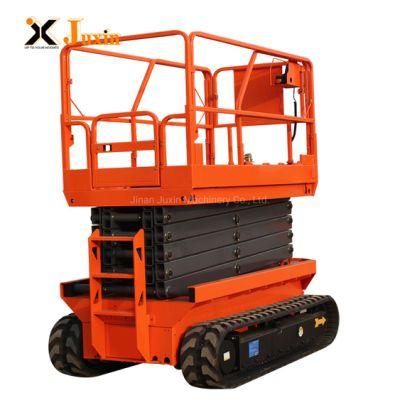 Rubber Crawler Rough Terrian 6-14m Electric Hydraulic Battery Powered Scissor Lift Table with En280