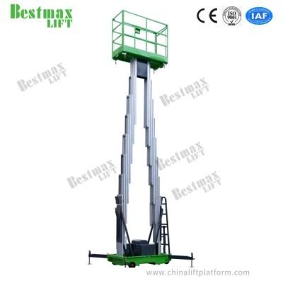 6m Manual Pushing Vertical Lift Double Mast Electric Lift