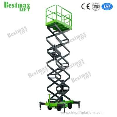 Manual Pushing Mobile Scissor Lift with Max Platform Height 18m