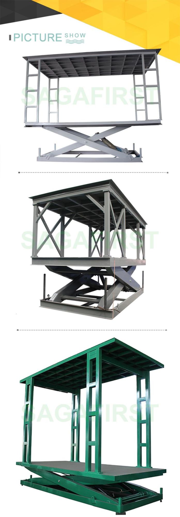 Customized Stationary Car Lifter Cargo Hydraulic Scissor Lift